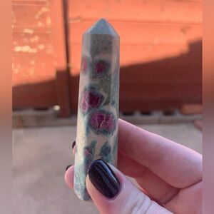 Ruby in Fuchsite crystal tower